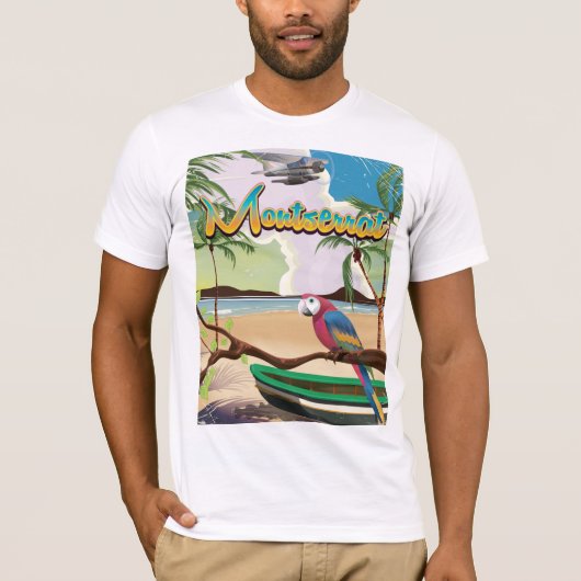 Das Retroposter der Insel Montserrat T-Shirt (Vorderseite)