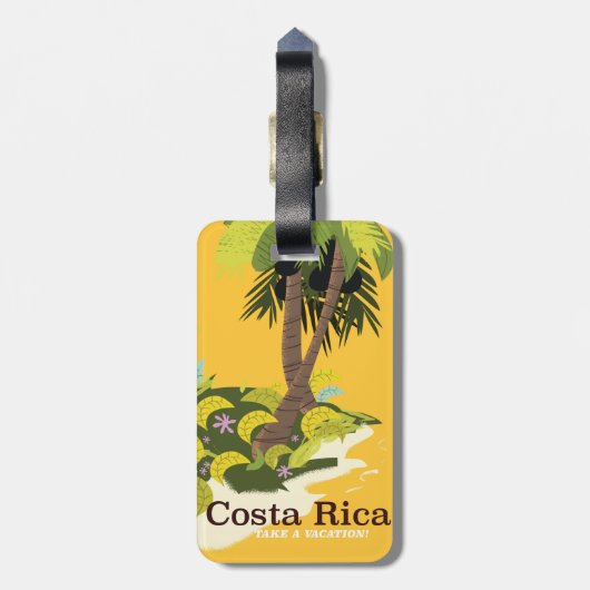 Das Retrostil von Costa Rica Travel Poster Gepäckanhänger (Rückseite vertikal)