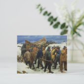 Das Rettungsboot wird von Ancher durch die Dünen g Postkarte (Stehend Vorderseite)