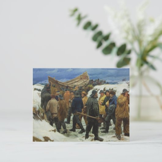 Das Rettungsboot wird von Ancher durch die Dünen g Postkarte (Stehend Vorderseite)