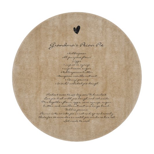 Das Rezept der Großmutter "Custom Family Keepake"  Schneidebrett (Vorderseite)