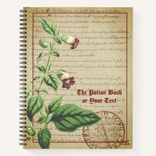 Das Rezept-Notebook mit Totem Nachtschatten Notizblock (Vorderseite)