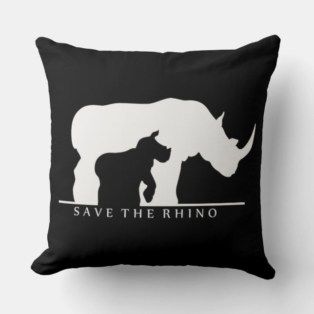 Das Rhino gerettet Kissen (Vorderseite)