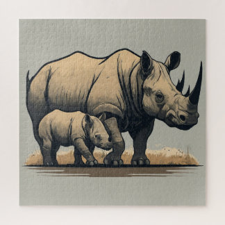 Das Rhino und sein Kalb Puzzle