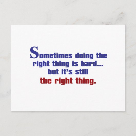 Das Richtige tun Postkarte (Vorderseite)