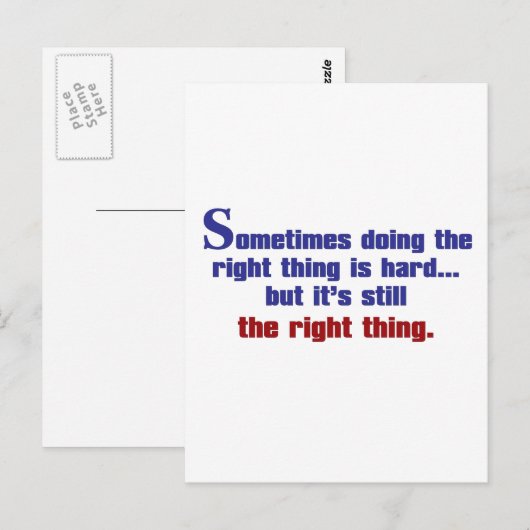 Das Richtige tun Postkarte (Vorne/Hinten)