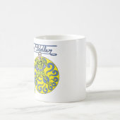 Das Riddler & Logo-Lila Kaffeetasse (VorderseiteRechts)