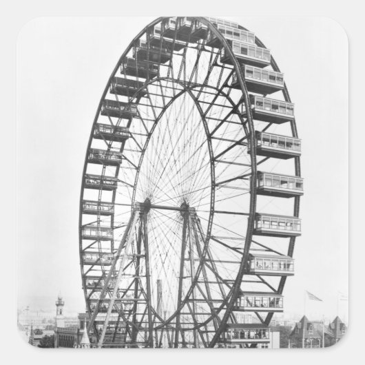 Das Riesenrad an der Columbia-Küste der Welt Quadratischer Aufkleber (Vorderseite)