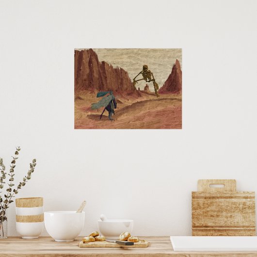 Das riesige Skelett der Dusty-Wüste Poster (Küche)