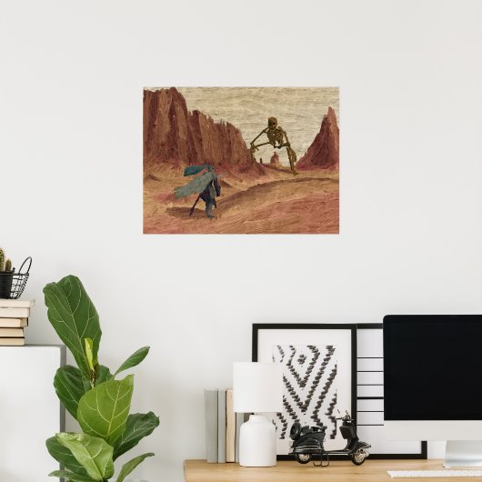 Das riesige Skelett der Dusty-Wüste Poster (Heimbüro)