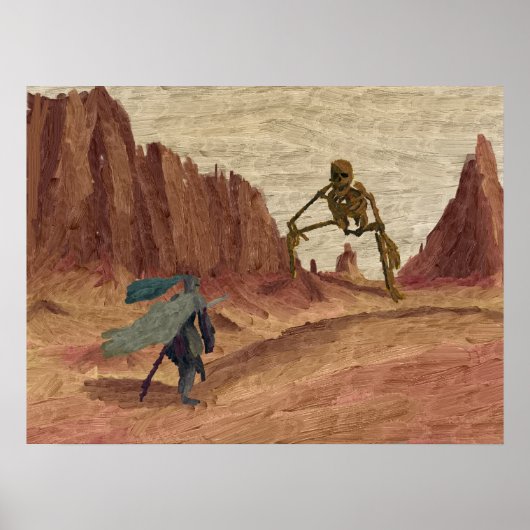 Das riesige Skelett der Dusty-Wüste Poster (Vorne)