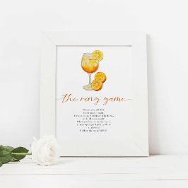Das Ring Game Aperol Spritz Citrus Brautparty Poster