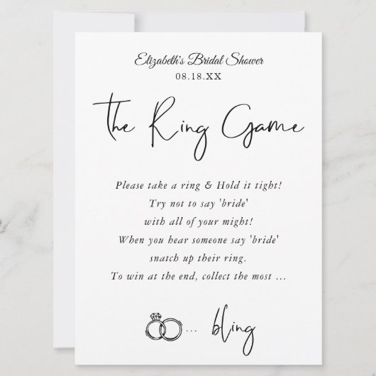 Das Ring Game | Brautparty Game (Vorderseite)