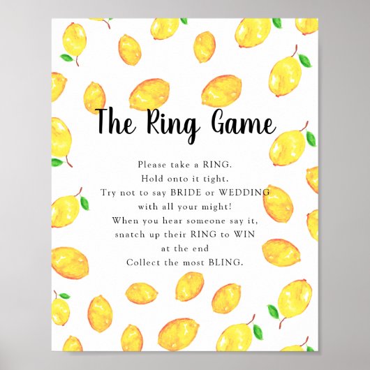 Das Ring Game Lemon Brautparty Main Squeeze Poster (Vorne)