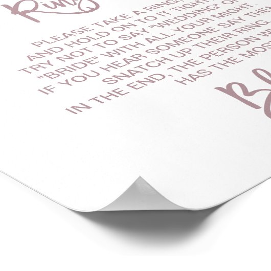 Das Ring-Game-Zeichen wird von Marine und Blush ge Poster (Ecke)