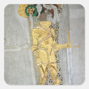 Das Ritterdetail des Beethoven-Frieses Quadratischer Aufkleber