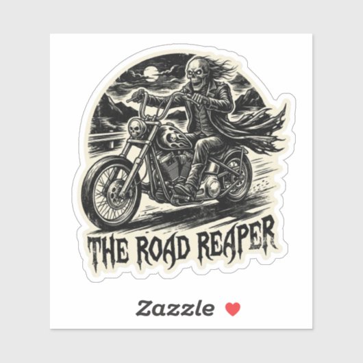 Das Road Reaper Skeleton Biker Aufkleber | Dark Ch (Blatt)