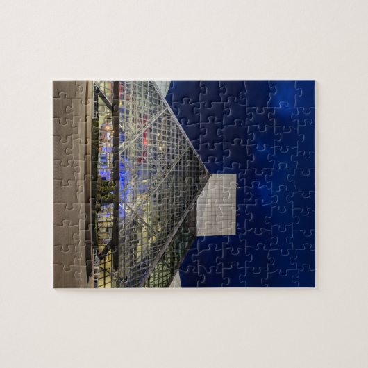 Das Rock-and-RollHall of Fame an der Dämmerung Puzzle (Horizontal)