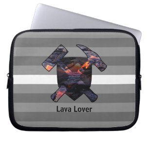 Das Rock Hammer Logo des Geologen "Lava Lover" Laptopschutzhülle