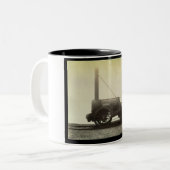 Das "Rocket" entwarf durch George Stephenson Zweifarbige Tasse (Vorderseite Links)