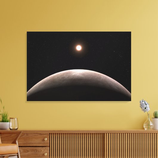 Das Rocky Exoplanet Lhs 475 B und sein Host Star. Leinwanddruck (Insitu (Wohnzimmer))
