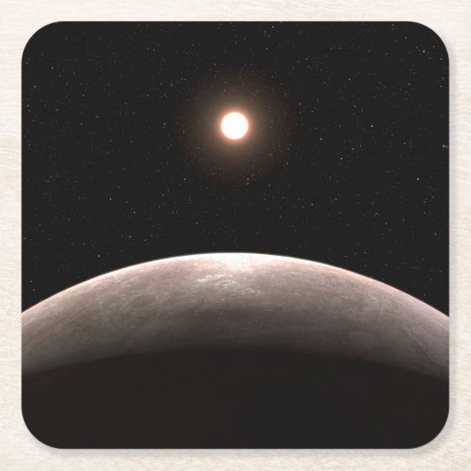 Das Rocky Exoplanet Lhs 475 B und sein Host Star. Rechteckiger Pappuntersetzer (Vorderseite)