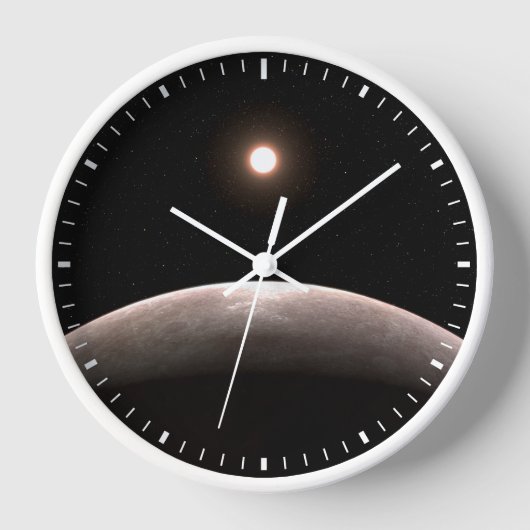 Das Rocky Exoplanet Lhs 475 B und sein Host Star. Uhr (Vorderseite)