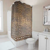 Das rokodile Leder. Hintergrund für braunes Leder  Duschvorhang (Beispiel)