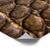 Das rokodile Leder. Hintergrund für braunes Leder Poster (Ecke)