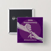 Das romantische Ehepaar Customiz hält Händchen Button (Vorne & Hinten)