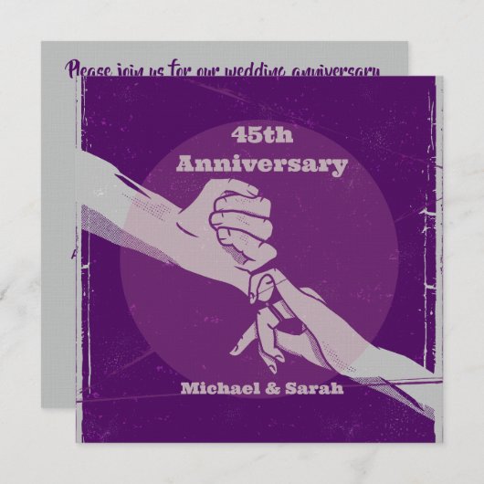 Das romantische Ehepaar Customiz hält Händchen Einladung (Vorne/Hinten)