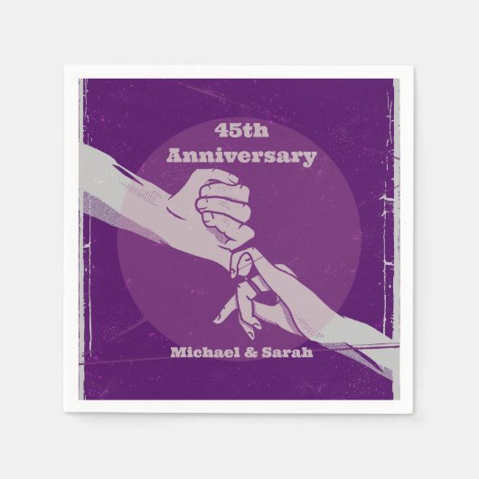 Das romantische Ehepaar Customiz hält Händchen Serviette (Vorderseite)