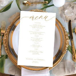 Das romantische Hochzeitsmenü für Goldtypografie