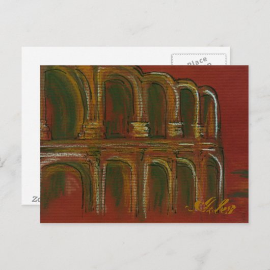 das römische Ampitheater in Arles Postkarte (Vorne/Hinten)