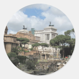 Das römische Forum - Latein: Forum Romanum Runder Aufkleber