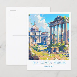 Das Römische Forum Rom Italien Vintage Reise Postkarte