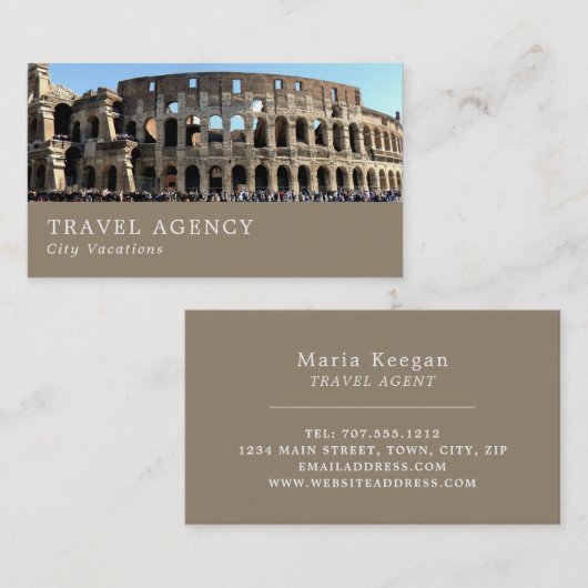 Das römische Kolosseum, Rom, Agent Visitenkarte (Vorne/Hinten)