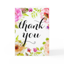 Das rosa Blumen Aquarell danken Ihnen