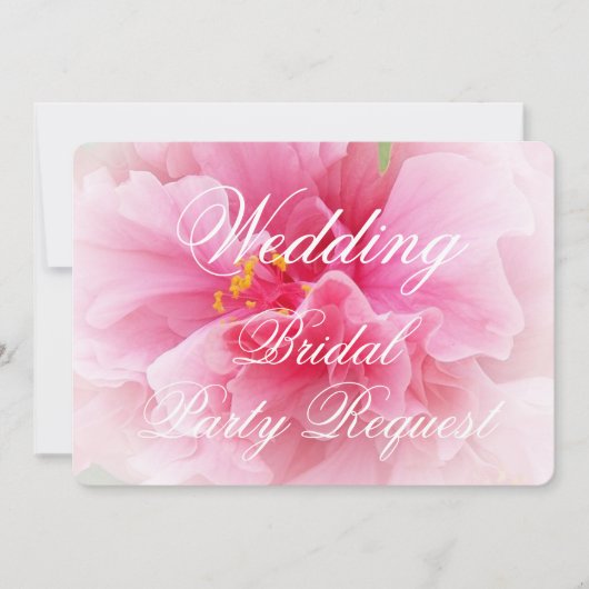 Das rosa Blumendesign ist meine Bridesmaid Einladung (Vorderseite)