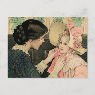 Das rosa Bonnet von Jessie Willcox Smith Feiertagspostkarte