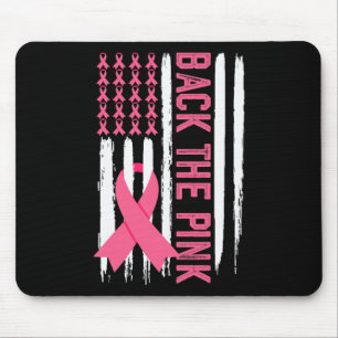 Das rosa Brustkrebs-Bewusstsein der USA Flag Pink  Mousepad