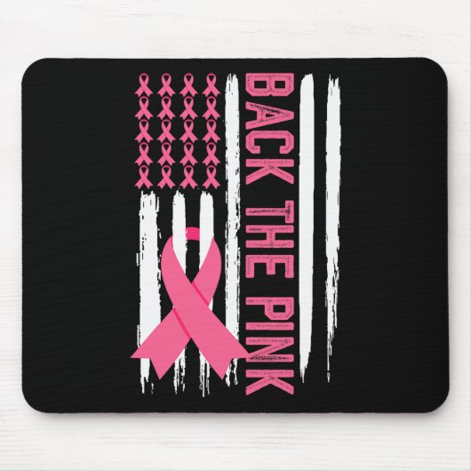 Das rosa Brustkrebs-Bewusstsein der USA Flag Pink Mousepad (Vorne)