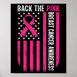 Das rosa Brustkrebs-Bewusstsein der USA Flag Pink Poster
