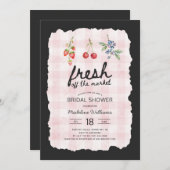 Das Rosa Gingam-Brautparty vom Markt frisch Einladung (Vorne/Hinten)