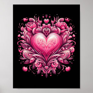 Das rosa Herz ist das Symbol der Liebe für Valenti Poster