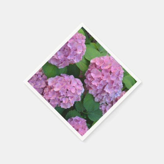 Das rosa Hortensia-Hydrangea-Party Serviette (Ecke)