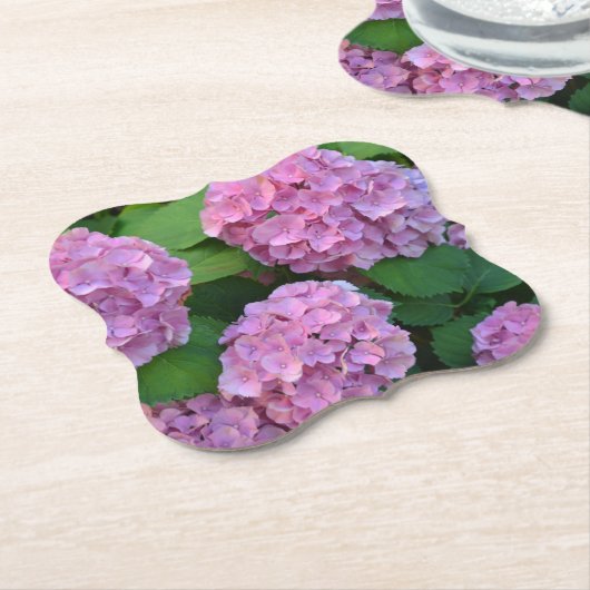 Das rosa Hortensia-Hydrangea-Party Untersetzer (angewinkelt)