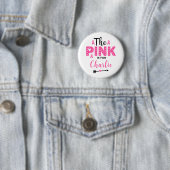 Das Rosa ist für das Brustkrebsbewusstsein Button (Beispiel)