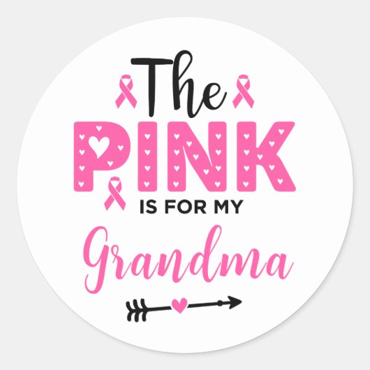 Das Rosa ist für mein Oma-Brustkrebs-Bewusstsein Runder Aufkleber (Vorderseite)