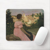 Das rosa Kleid oder Ansicht von Castelnau-Le-Lez Mousepad (Mit Mouse)